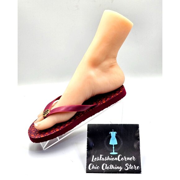 Tory Burch Women's Purple Orange Logo Lattice Thong Flop Sandals Size 6 2380 - Picture 14 of 16